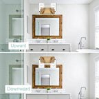 2 Light Bathroom Vanity Lights Brushed Brass Bathroom Lighting Fixtures over Mirror with Clear Glass Shade, Vintage Gold Vanity Light For Bathoom, Modern Bathroom Wall Vanity Lighting Fixtures