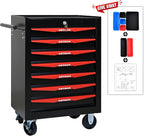 7-Drawer Steel Rolling Tool Cart with Wheels & Handle, Heavy-Duty Tool Chest Storage Cabinet for Garage and Workshop