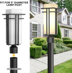 Outdoor Post Light Fixture - Aluminum Lamp Posts Outdoor Lighting, Outdoor Lightpost Lantern with 3-Inch Pier Mount Base Outside Pole Lighting for Porch Garden (22''H, 1 pc)