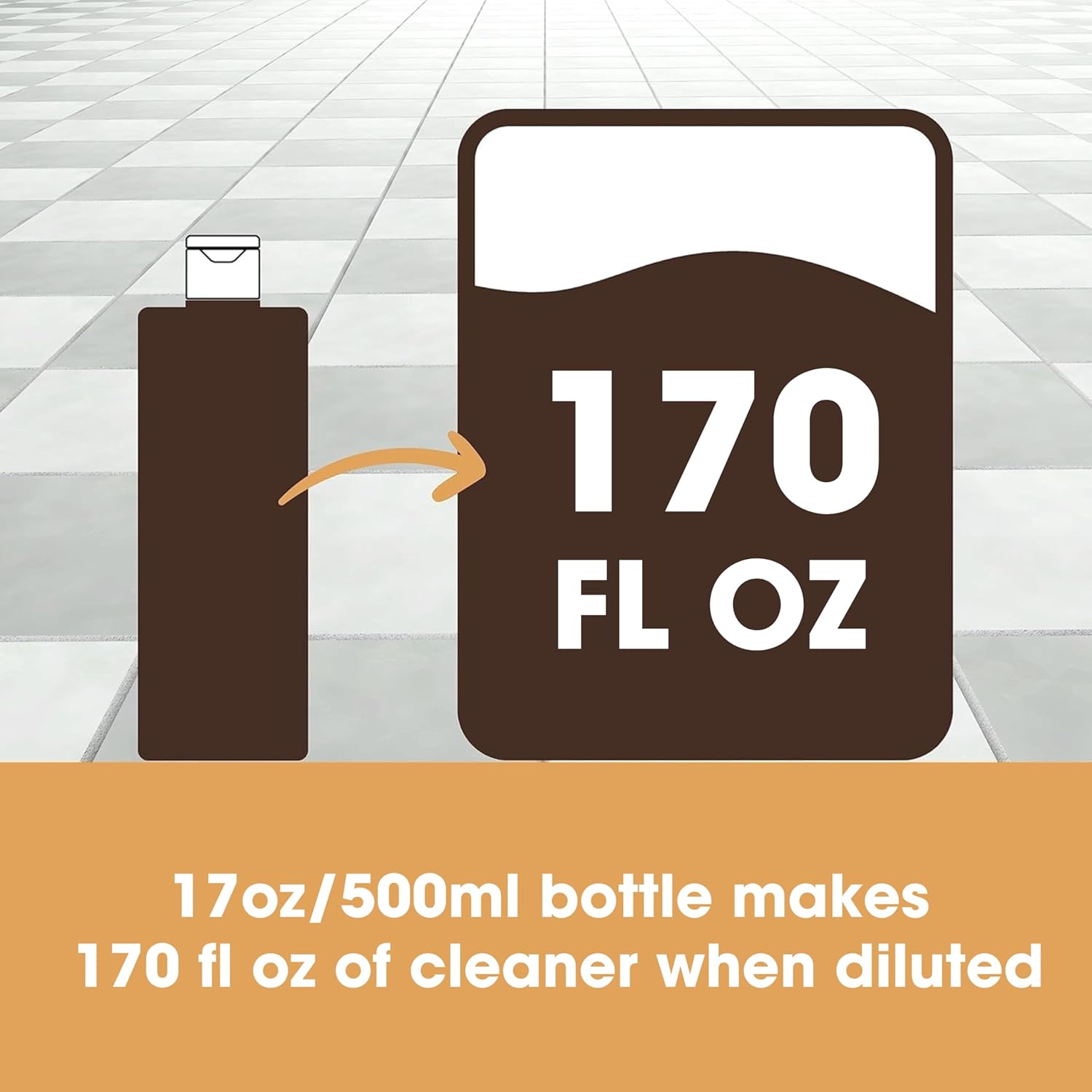 Furniture Clinic Vinyl Floor Cleaner | Dilutes to 170 FL Oz | Easy and Safe Application | Quick-Drying with Lavender Aroma | 17oz / 500ml