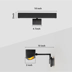 Picture Light, 18" Black Picture Lights for Wall, Bronze Art Lights Hardwired, Dimmable Gallery Light, 3000K Vanity Lights, Picture Frame Light for Bathroom Wall Sconces Artwork Poster Display