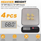 KOOTANS 4pcs 1/8 NPT 90 Degree Barstock Street Elbow Brass Fittings, 1/8" NPT Male to 1/8" NPT Female Thread Elbow Forged Brass Pipe Fitting