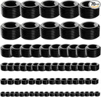 70 Pcs Black Carbon Steel Pipe Plug Fitting, 5 Sizes 1/8" 1/4" 3/8" 1/2" 3/4" NPT Male Internal Hex Thread Socket Pipe Plug Fitting Assortment Kit