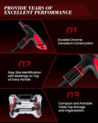 Lichamp 8 Pieces SAE T Handle Allen Wrench Set, 5/64-3/8 Inch, Ball Head, Standard Long Tee Handle Allen Hex Key Set, Heavy Duty Excellent