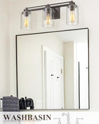 Bathroom Light Fixtures, HWH 3-Light Vanity Light Fixture Over Mirror, Industrial Wall Sconce Lighting, Oil-Rubbed Bronze Finish, 5HLT63B-3W ORB