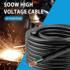 50ft 18/3 18 AWG Portable Power Cable (3 Conductor) - SOOW 600V 18 Gauge Electric Wire for Motor Leads, Portable Lights, Battery Chargers and Machinery - 3 Conductor - 50 Feet Electrical Cord