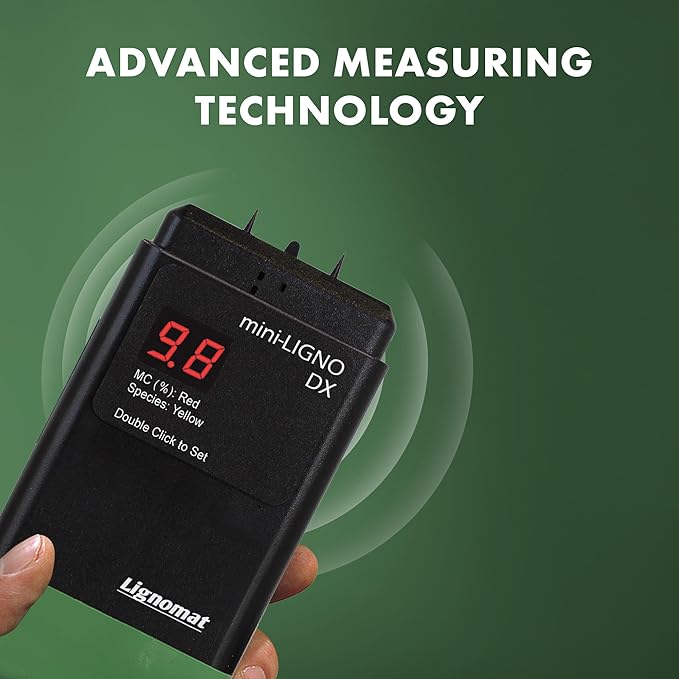 mini-Ligno DX Moisture Meter for Wood, Bamboo, Subfloors, OSB, Laminates, Gypsum, Drywall & Wall Boards, Tester for Woodworking, Flooring & Restoration Projects, Moisture Meters for Detection