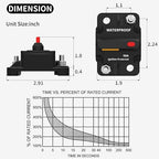 DaierTek 50 Amp Circuit Breaker 2-Pack with Transparent Cover Waterproof Marine Circuit Breaker 12V - 48V Resettable Inline Fuse Switch, 12 Volt 50A Breaker for Boat Trolling Motor Car Automotive