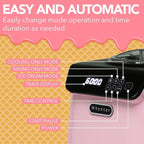 Whynter Ice Cream Maker Machine Automatic 1.28 Qt Upright with Built-In Compressor, LCD Digital Display & Timer, No Pre-Freezing, ICM-128BPS, Black/Pink