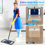 Wall Cleaner Mop with Long Handle, Extra Wall Dust Mop for Washing Walls with 2 Microfiber Reusable Pads,Floor Dry Wet Duster Mops for Wall Washer, Floor,Ceiling Cleaning，Blue