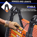 JADDUO Telescoping Ladder A Frame,18.5 Ft Compact Aluminum Extension Ladder,Portable Telescopic RV Ladder for Outdoor Camper Trips Motorhome with Tool Platform and Stabilizer Bar 330 lbs, Black Orange