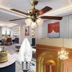 SCOMX 40W Incandescent Torpedo Tip Chandelier, Chandelier Bulbs 40 watt,Clear Dimmable Light Bulbs,Light Bulbs 40 watt, Medium E26 Candelabra Base,Torpedo Transparent Light Bulbs for Chandeliers