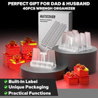 40PCS Modular Wrench Organizer Wrench Holder - Wrench Tool Organizers for Tool Drawer Storage, Wrench Storage Set with Metric & SAE Label, Wrench Rack Tool Gift for Professional Mechanics,Transparent