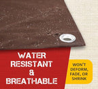 Mytee Products 12' x 16' Dark Brown Canvas Tarp 12oz - Water Resistant & Breathable - Heavy Duty Tarps - Multipurpose Tarpaulin Cover for Camping Tent