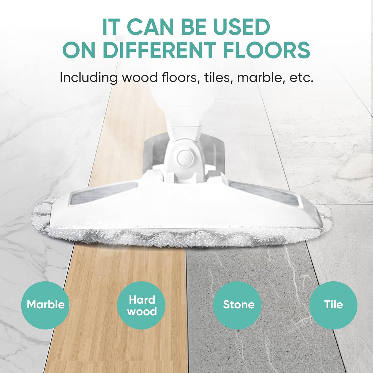 6 Pack Steam Mop Replacement Pads for Bissell Powerfresh Steam Mop Models 1940 1806 1544 2075A 2685A, Compatible with 19402 19404 19408 1940A 1940Q 1940T, Part 5938&203-2633,1606668,1606669