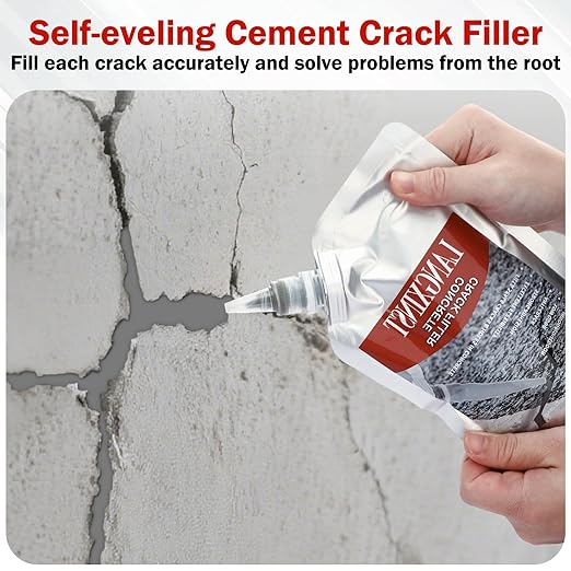 2 PCS Concrete Crack Filler, Cement Crack Repair Sealant, Self Leveling Concrete Filler for Driveways, Walkways, Patios, Outdoor Joint Repair Waterproof