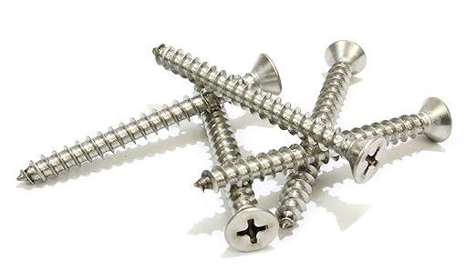 Bolt Dropper #10 x 3-Inch Flat Head Phillips Screws - 100 Pieces Stainless Steel for Wood - Durable and Corrosion Resistant for Indoor and Outdoor Projects
