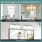 Ascher Bathroom Light Fixtures, 3-Light Vanity Light Over Mirror, Brushed Nickel Wall Sconces with Milky White Frosted Glass Shades, Wall Lamp for Living Room Bedroom, E26 Base(Bulbs Not Included)