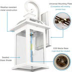 Darkaway Outdoor Lights Fixtures Wall Mount, Outdoor Wall Sconce with Seeded Glass Waterproof Outside Exterior Lights Fixture for House, Front Porch, Patio (2 Pack, White)