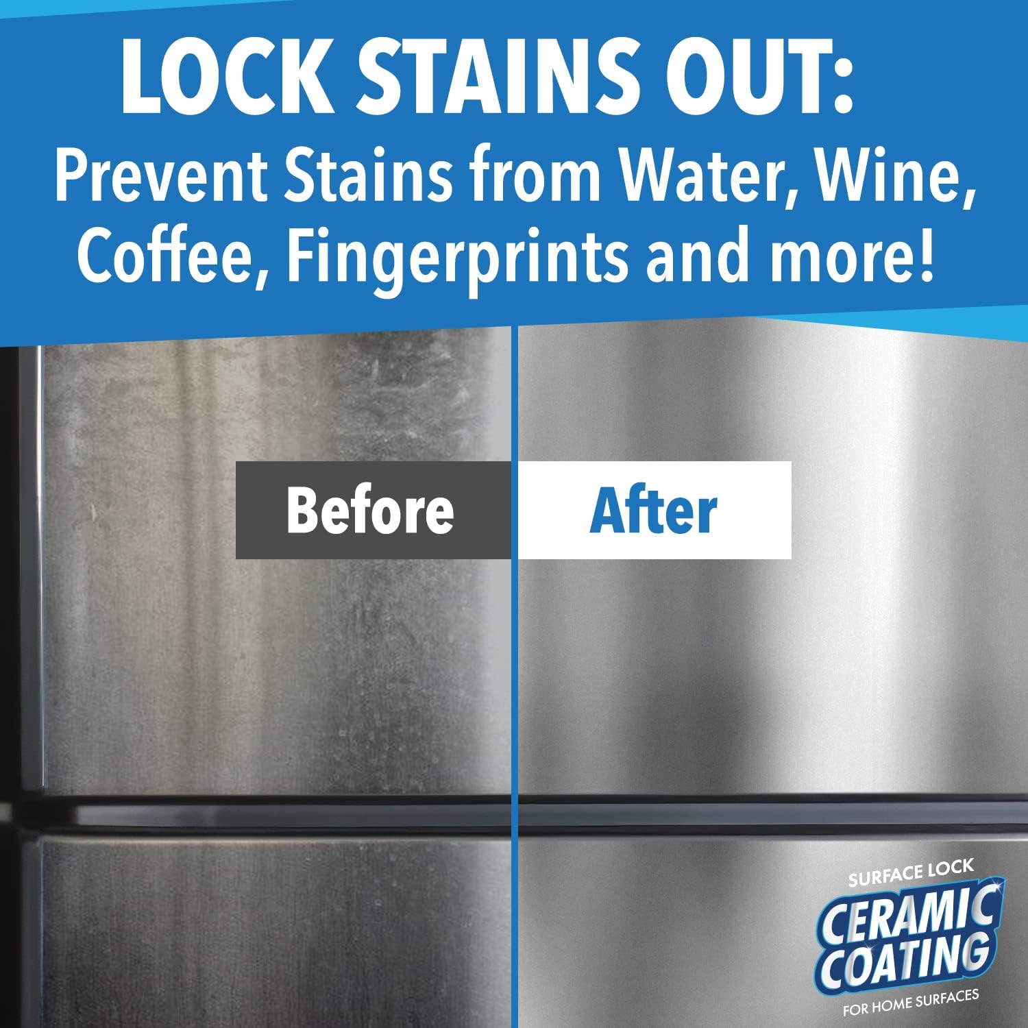 Home Ceramic Coating for Stainless Steel, Glass and Countertops - Seal, Protect & Shine for the Kitchen & Bathroom - Fights Fingerprints, Grime and Stains in Your Life - 8 fl oz - Proof It Works