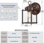 GRUENLICH Outdoor Wall Sconce, Exterior Wall Lighting Fixtures with Clear Glass, Front Porch Lighting, Outdoor Lights for Patio, Doorway, Bronze, 4 Pack