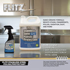 Flitz Stainless Steel Polish Protectant - 16oz Bottle, USA-Made Ceramic Coating for Stainless Steel Appliances, Repels Fingerprints & Water Spots - Aluminum & Chrome Polish & Protectant (1 Pack)