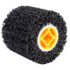 4.5" x 4" Abrasive Drawing Wheel Surface Conditioning Tool, 40 Grit Abrasive Drum for Metal Polishing Paint, Rust, Oxidation - 3/4" Quad Keyway for Hand held Polishing Machine(1)