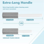 2 Pack Pumice Stone for Toilet Cleaning with Extra Long Handle, Premium Pumice Stone Toilet Brush, Hard Water Stain Remover Effectively Removes Stubborn Limescale.