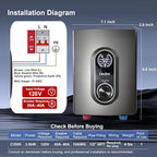 Under Sink Hot Water Heater 3.5kW 120V Hard-wired, LED Digital Display with Knob Control, Multiprotective, IPX4, 30-55℃ On Demand Mini Tankless Electric Water Heater for Kitchen, Bathroom Sink