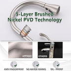 APPASO Touchless Kitchen Faucet Brushed Nickel with Pull Down Sprayer, Motion Sensor Activated Hands-Free Kitchen Faucet, Single Handle Smart Kitchen Sink Faucet