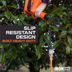 Iron Forge Cable Weatherproof 25 Ft Outdoor Extension Cord - 14/3 SJTW 15 Amp Heavy Duty Orange Extension Cord 3 Prong - Lighted End