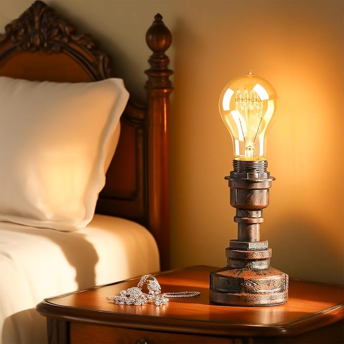 3 Pack A19 Edison Light Bulbs 60W, Warm Amber, E26 Base Dimmable Vintage Bulbs for Decorative Lighting & Home Decor