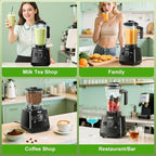 Blender, Smoothie Blenders, PRASKY Max.2400Watts/1000Watts Kitchen Blender and Grinder Combo 25000RPM Powerful Kitchen 68oz BPA Free 2 Containers Countertop Blenders Ice Crushing