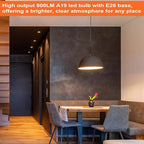 A19 LED Light Bulb 3000K Warm White, 12 Pack high Output A19 LED Bulb Soft White 800LM 120V 9W, Equivalent 60W, No Flicker E26 Base, Non-Dimmable A19 E26 LED Bulb Long Lasting for 25 Years.