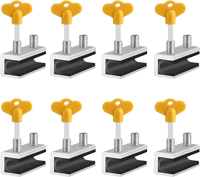 Window Locks, 8 Sets Sliding Security Window Lock with Key for Vertical & Horizontal Sliding Windows & Sliding Doors, Adjustable Window Locks Security Window Stoppers for Patio Bedroom Home and Office