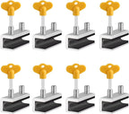 Window Locks, 8 Sets Sliding Security Window Lock with Key for Vertical & Horizontal Sliding Windows & Sliding Doors, Adjustable Window Locks Security Window Stoppers for Patio Bedroom Home and Office