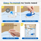 Universal Toilet Flapper Replacement Kit: 2 Inch Toilet Tank Flapper 2 Stainless Chains Designed for American Standard Kohler Toto Gerber Toilet Stopper Water Saving Easy to Install Heavy Duty Rubber