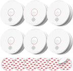 SITERLINK Smoke Detectors,UL217-9th Listed Smoke Alarms with Replaceable Battery,Photoelectric Sensor Smoke Detector with Test-Silence Button,Fire Detectors for Home,House,GS509A 6-Pack