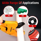 DOMINOX PVC Pipe Cutter, Cuts up to 1-5/8" PEX, PVC, PPR, Plastic Hoses& Plumbing Pipes,Ratchet PVC Cutter Tool with SK5 Blade and Aluminum Alloy Body