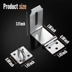 Door Lock Hasp Latch, 90 Degree Solid 304 Stainless Steel File Cabinet Hasp Lock Latch, Extra Thick Gate Lock Hasp Padlock with Keys Brushed Finish (1.96 Inch, Silver)