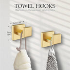 Brushed Gold Bathroom Hardware Set,5-Piece Gold Towel Bar Set Stainless Steel Towel Holder Set 16 Inch Towel Bar Towel Rack Set for Bathroom,Wall Mounted