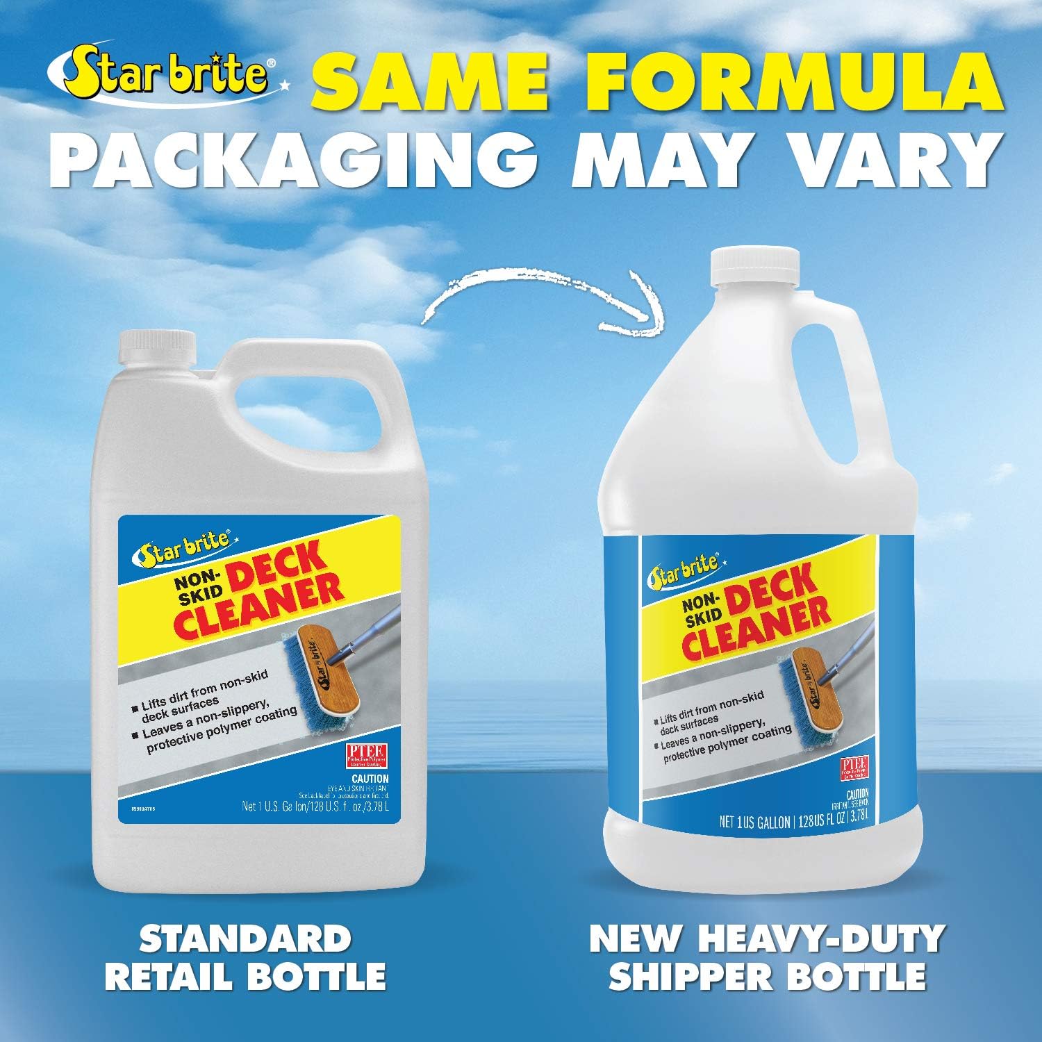 STAR BRITE Non-Skid Deck Cleaner & Protectant Ultimate Boat Deck Wash - Protects Against Future Stains & UV - Ideal for Fiberglass, Vinyl, Plastic, Painted & Metal Surfaces