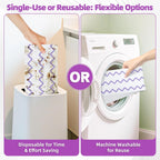 50 Count Microfiber Mop Pads Compatible with Swiffer Powermop, Disposable or Reusable Replacement Pads for Wet & Dry Use, PowerMop Refills for Multi-Surface Floor Cleaning