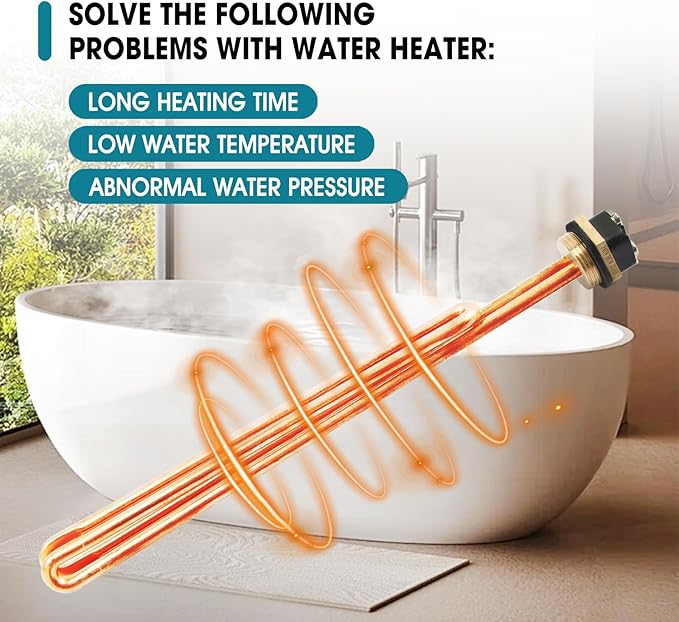 3 Pcs He 90240 Water Heater Heating Element 9000W 240V Heating Element Replacement for EcoSmart ECO 18 27 36 for Rheem Rtex Retex for Electric Tankless Water Heaters Screw-In Copper