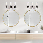 MELUCEE 3-Light Bathroom Light Fixtures Brushed Nickel, Farmhouse Vanity Lighting with Ribbed Clear Glass Shade Bathroom Bar Light Fixtures for Kitchen Bedroom Hallway, E12 Base