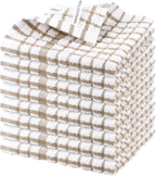 Nialnant 8 Pack Dish Cloths,100% Cotton Soft Absorbent Cleaning Rags,Quick Drying Dish Towels for Kitchen,Washing Dishes-Little Yellow Plaid,12 x 12 in