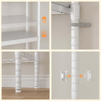 5-Tier Over-The-Washer Shelf - Adjustable 28" Laundry Organizer with 100lb Double Wood Shelves, Space-Saving Storage Unit for Small Homes (White)