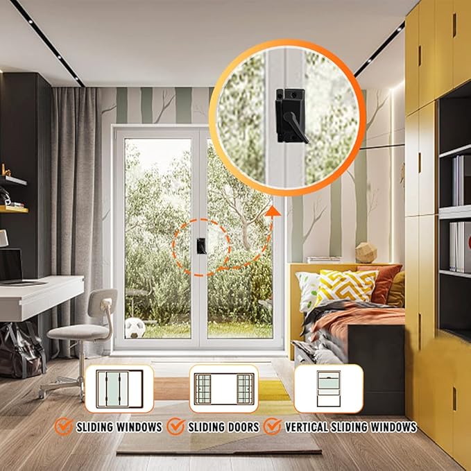 Sliding Window Sash Locks Black ZUONAI 2 Pack Cam Sash Locks for Double Hung Window Latch Lock Security Vinyl Window Sash Lock and Keeper Replacement for Vertical and Horizontal Sliding Windows