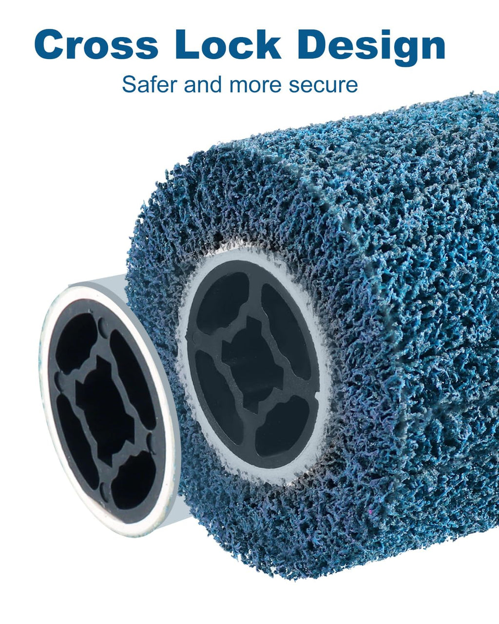 4.5" x 4" Abrasive Drawing Wheel Surface Conditioning Tool, 2 Pcs Wire Wheel Burnishing Tool for Metal Polishing, Rust, Oxidation - 3/4" Quad Keyway for Hand held Polishing Machine(Blue)