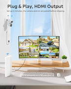 Dual Lens Security Cameras Wireless Outdoor, 2K Full HD Video, 360° View Pan/Tilt Home Security Camera with Color Night Vision, PIR Alarm, 2.4G/5G WiFi, Auto Tracking, 2-Way Audio, Easy to Install